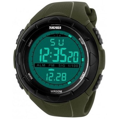 Мужские часы Skmei 1025AG ARMY GREEN, армейские часы противоударные. Цвет: зеленый ws12348 фото