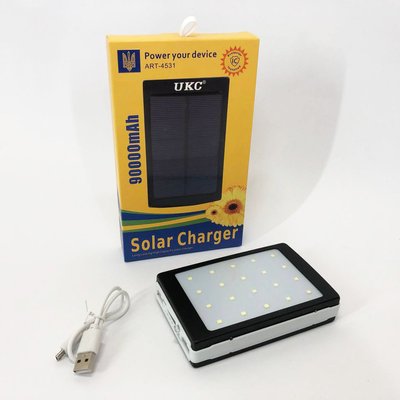 УМБ Power Bank Solar 90000 mAh мобильное зарядное с солнечной панелью и лампой, Power Bank Charger Батарея ws44689 фото