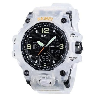 Годинник наручний чоловічий SKMEI 1155BWT, наручний годинник для військових, фірмовий спортивний годинник. Колір: білий ws94636-6 фото